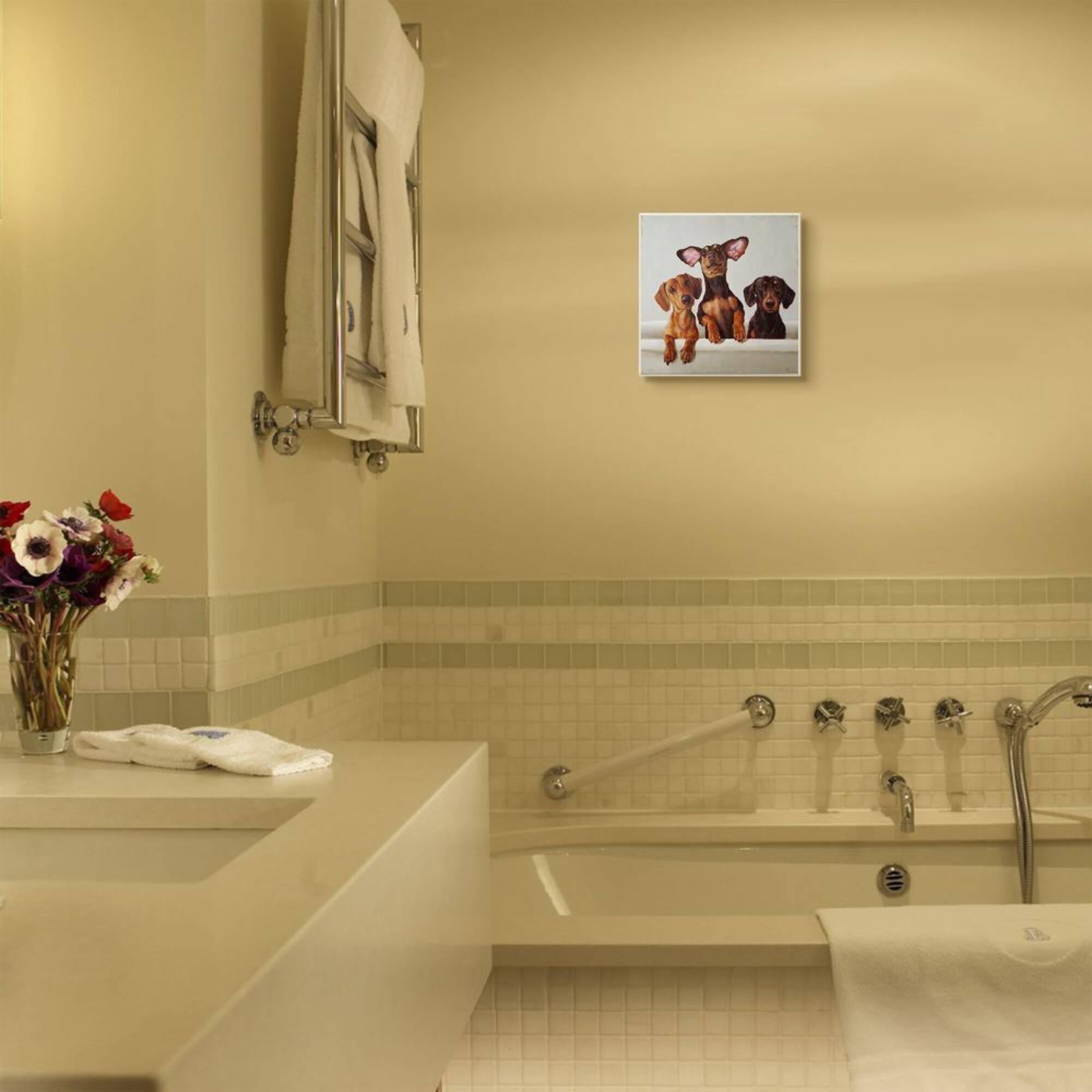Stupell Industries Dachshunds in the Tub Wall Plaque
